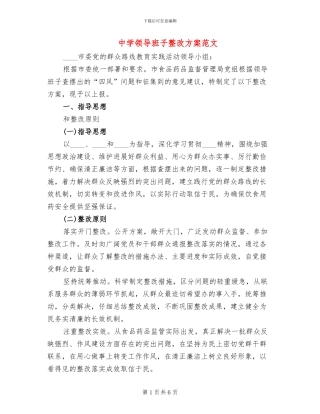 中学领导班子整改方案范文(2篇)