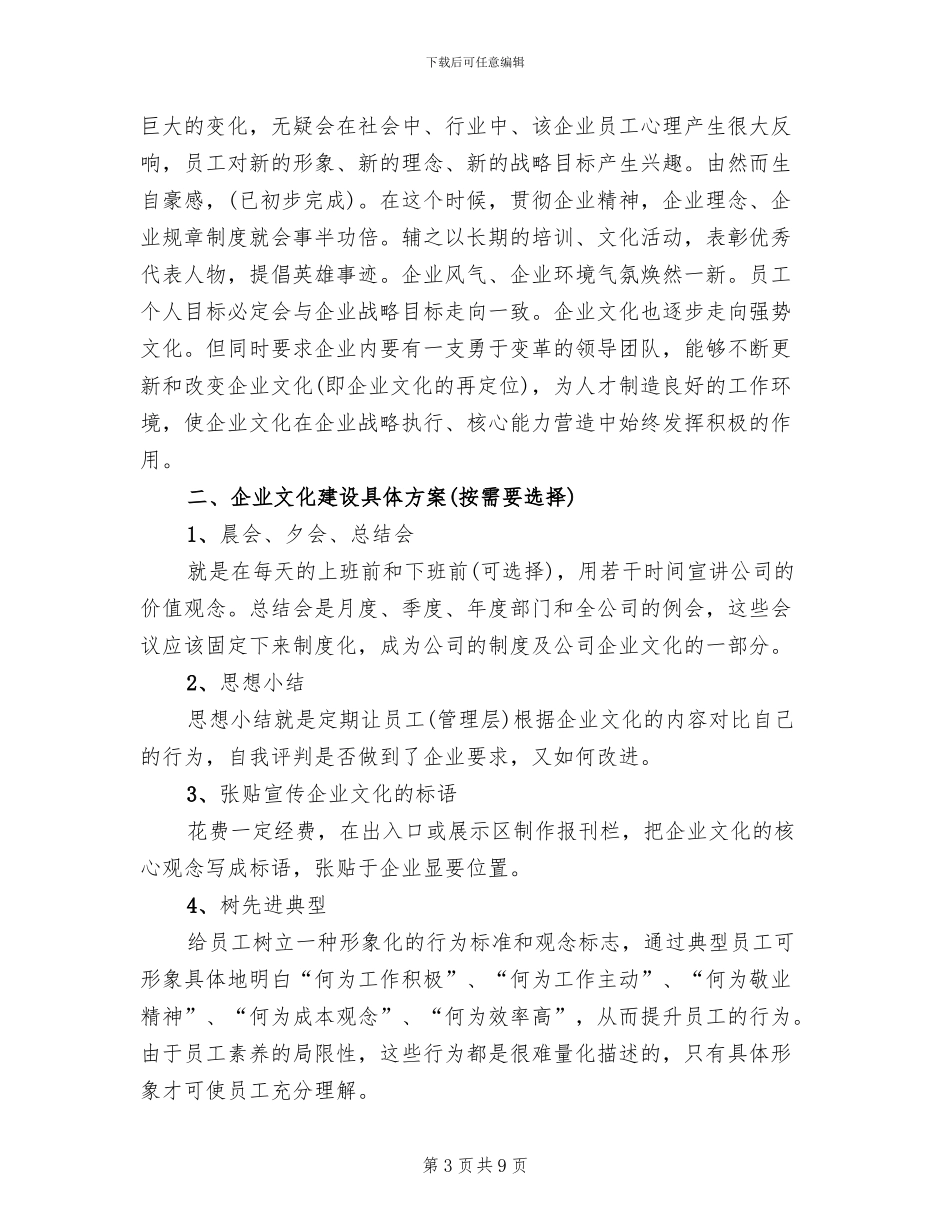 中小企业企业文化建设方案范文_第3页