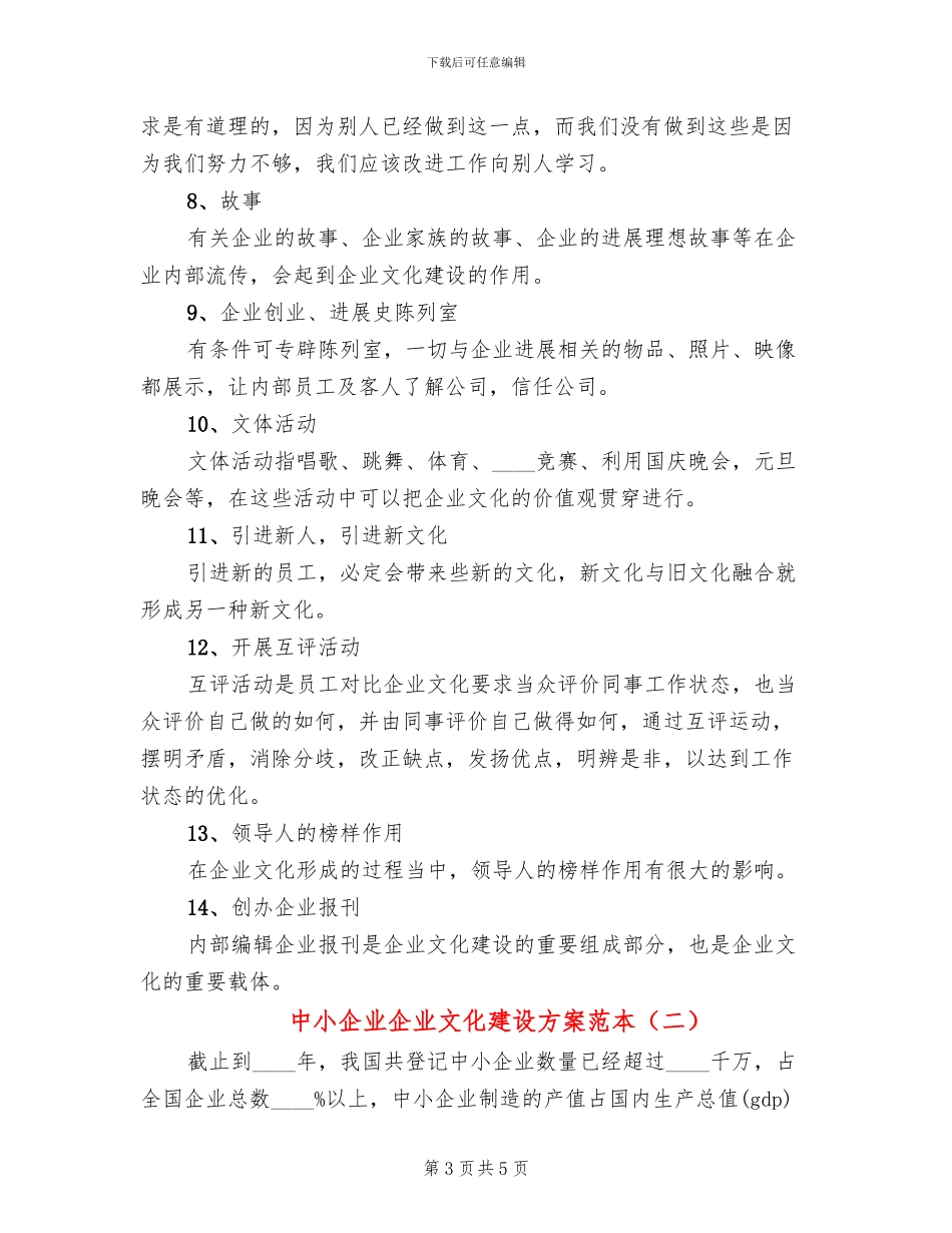 中小企业企业文化建设方案范本_第3页