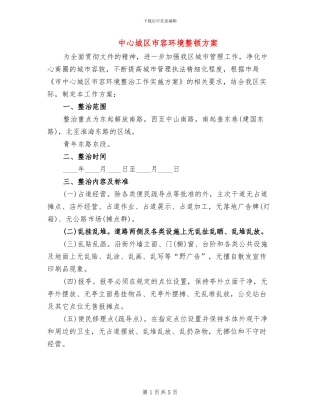 中心城区市容环境整顿方案