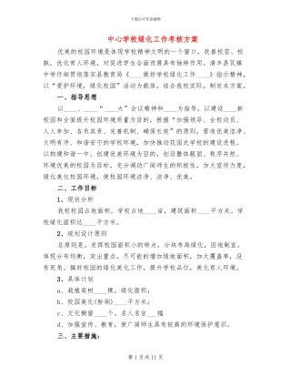 中心学校绿化工作考核方案