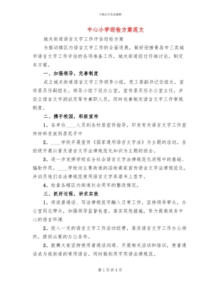 中心小学迎检方案范文