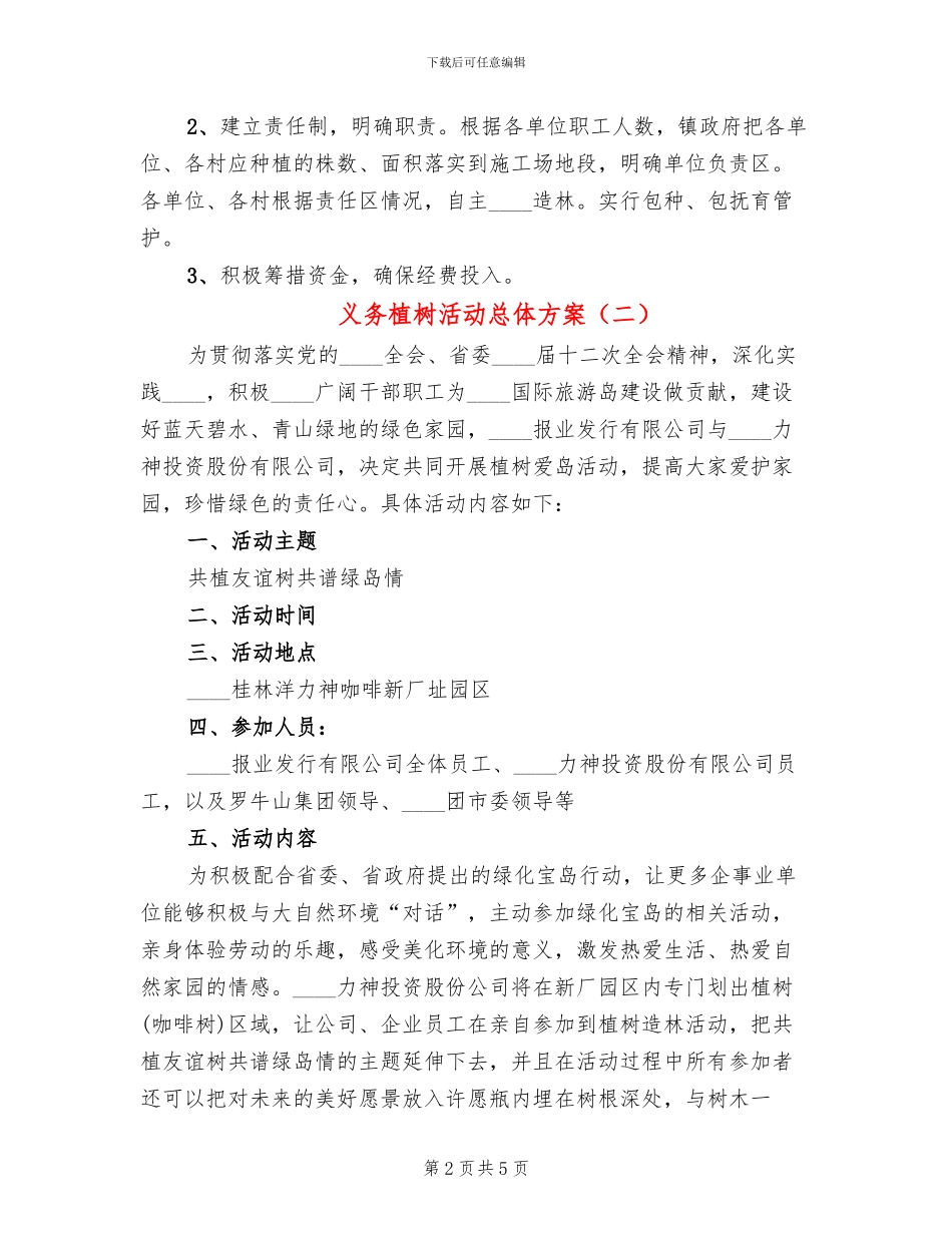 义务植树活动总体方案(3篇)_第2页
