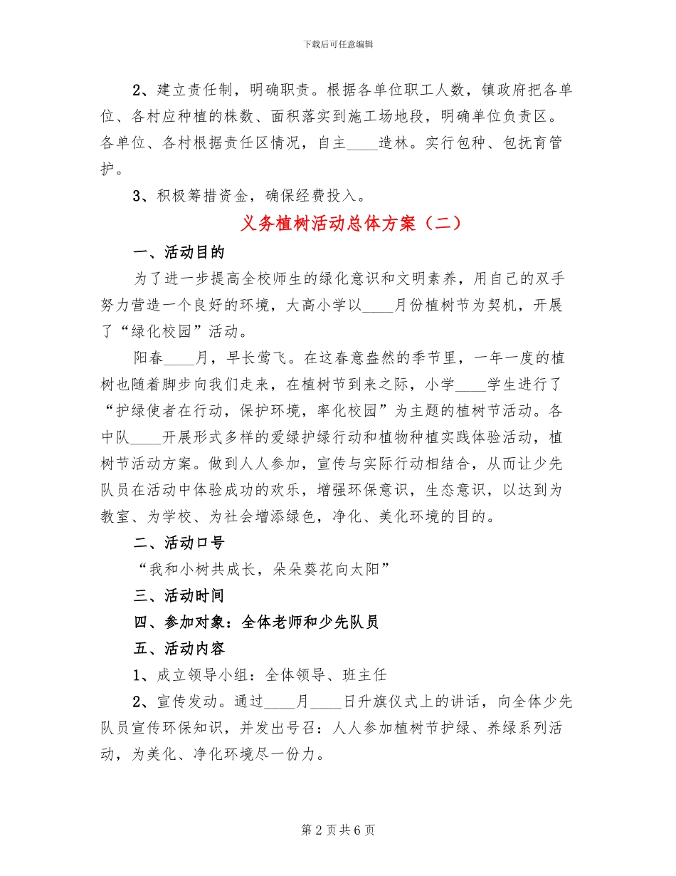 义务植树活动总体方案(4篇)_第2页