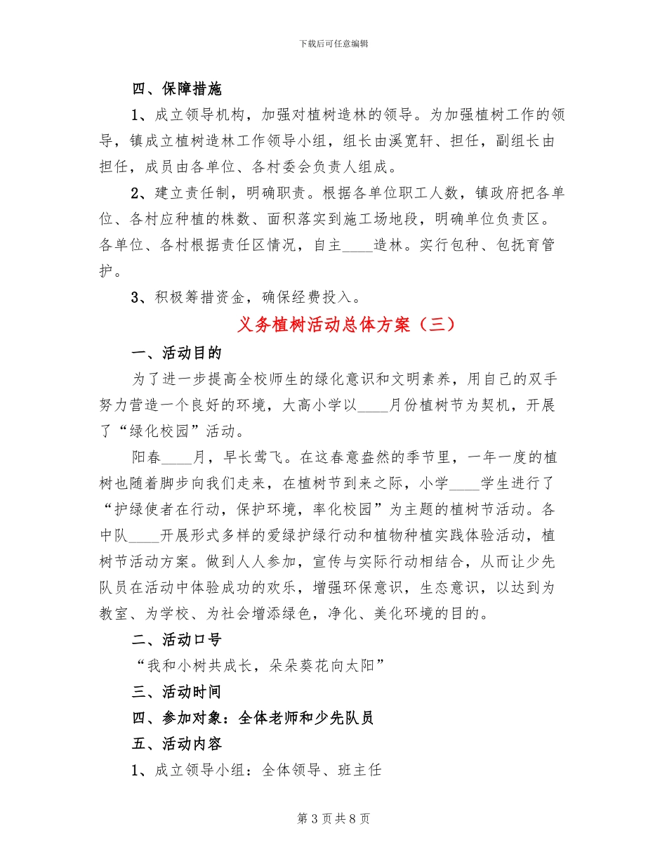 义务植树活动总体方案_第3页