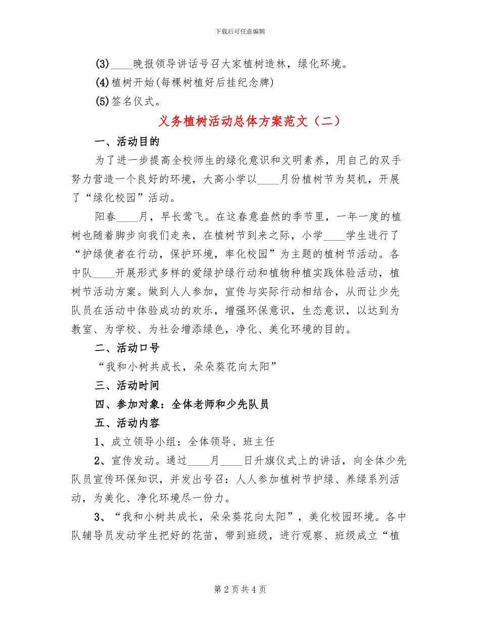 义务植树活动总体方案范文(3篇)_第2页