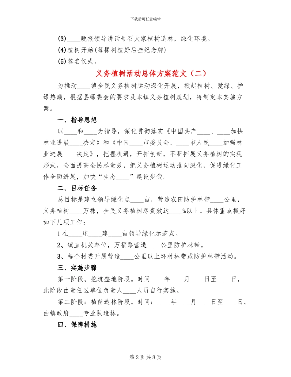 义务植树活动总体方案范文(5篇)_第2页