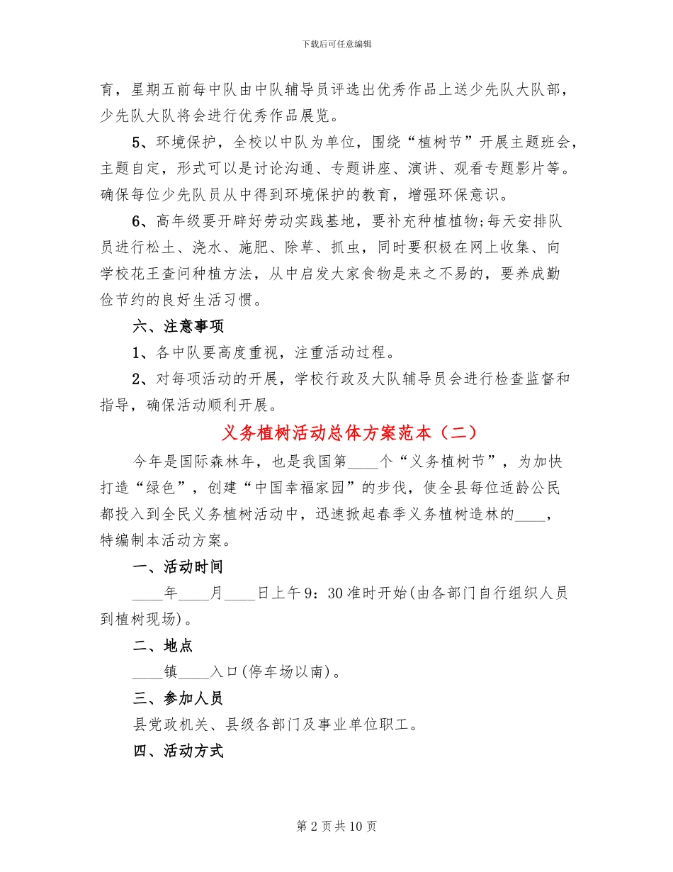 义务植树活动总体方案范本(7篇)_第2页