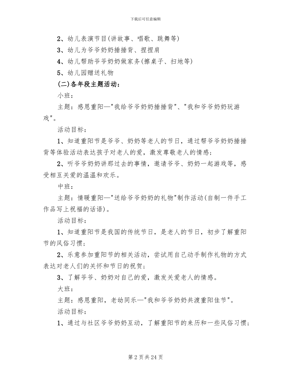 九九重阳节活动方案2024(13篇)_第2页