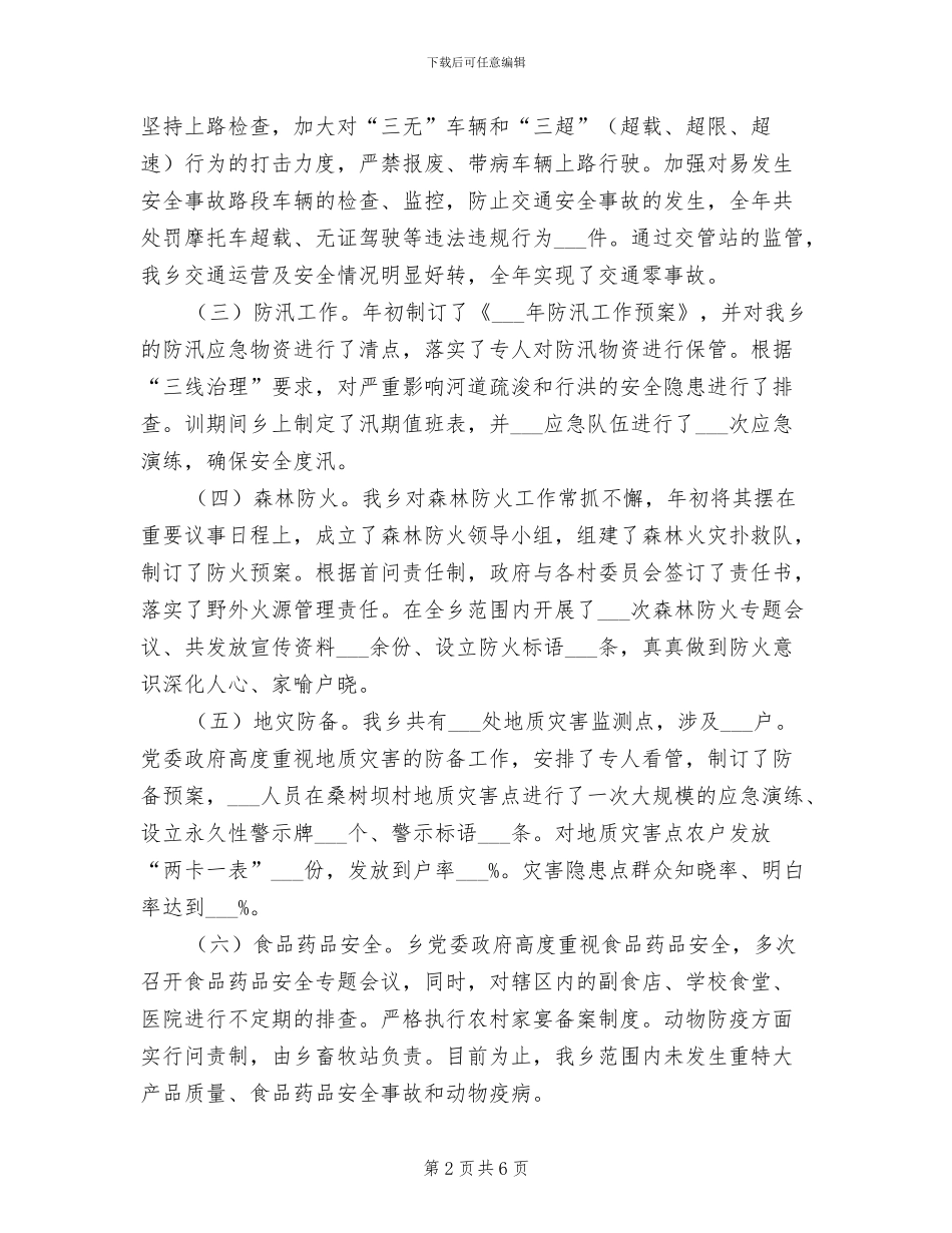 乡2024年度安全生产执行情况总结_第2页