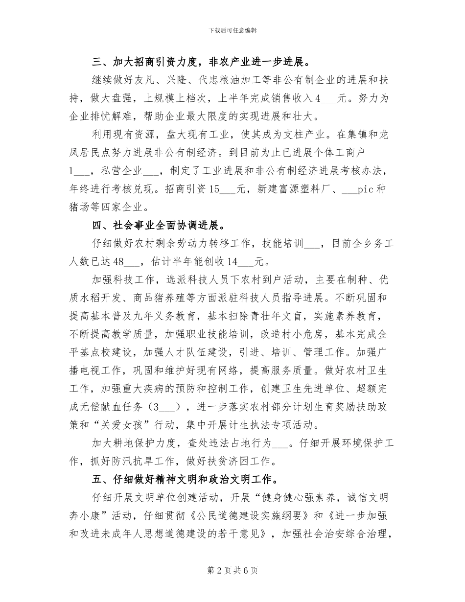 乡人民政府2024工作总结_第2页