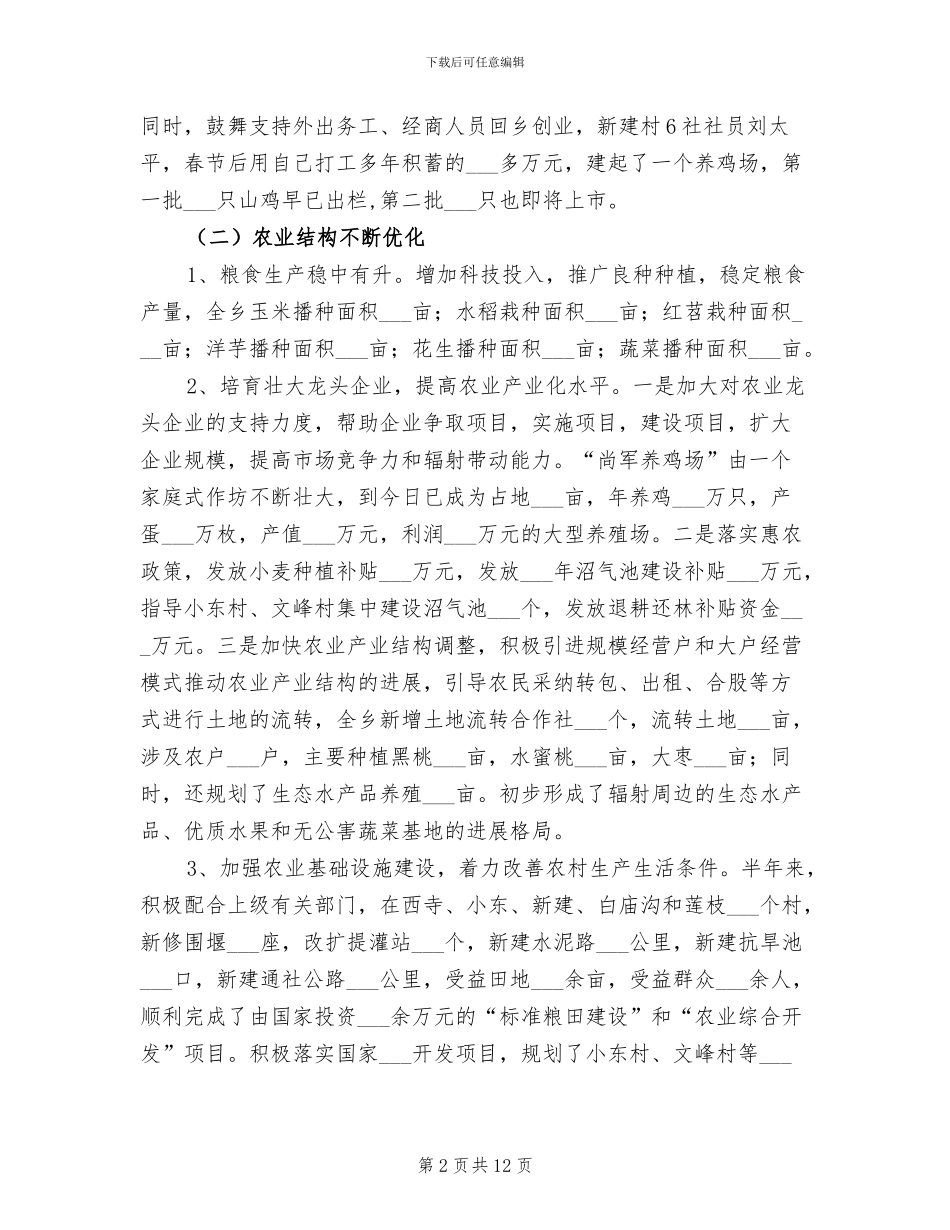 乡政府2024上半年工作总结_第2页