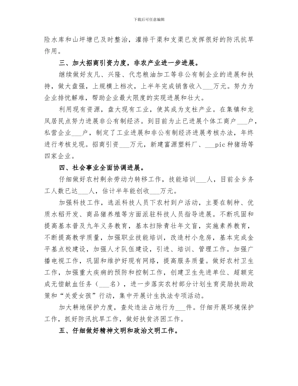 乡政府2024年工作总结_第2页