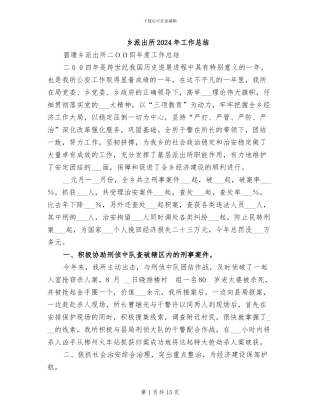 乡派出所2024年工作总结