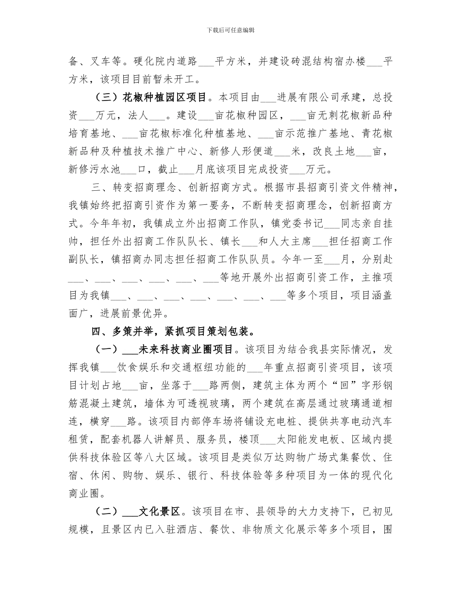 乡镇2024年上半年招商引资工作总结_第2页