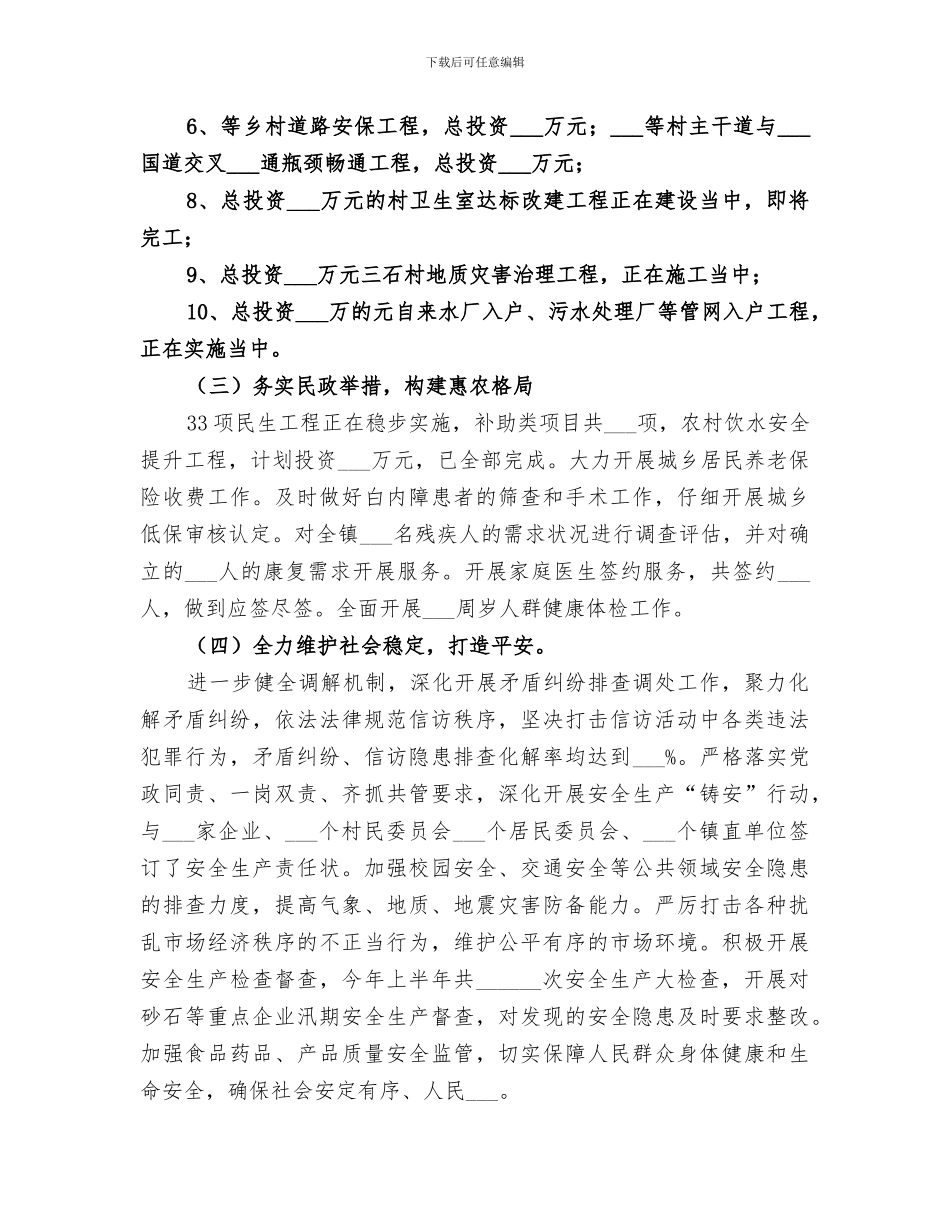 乡镇2024年半年重点工作总结_第3页