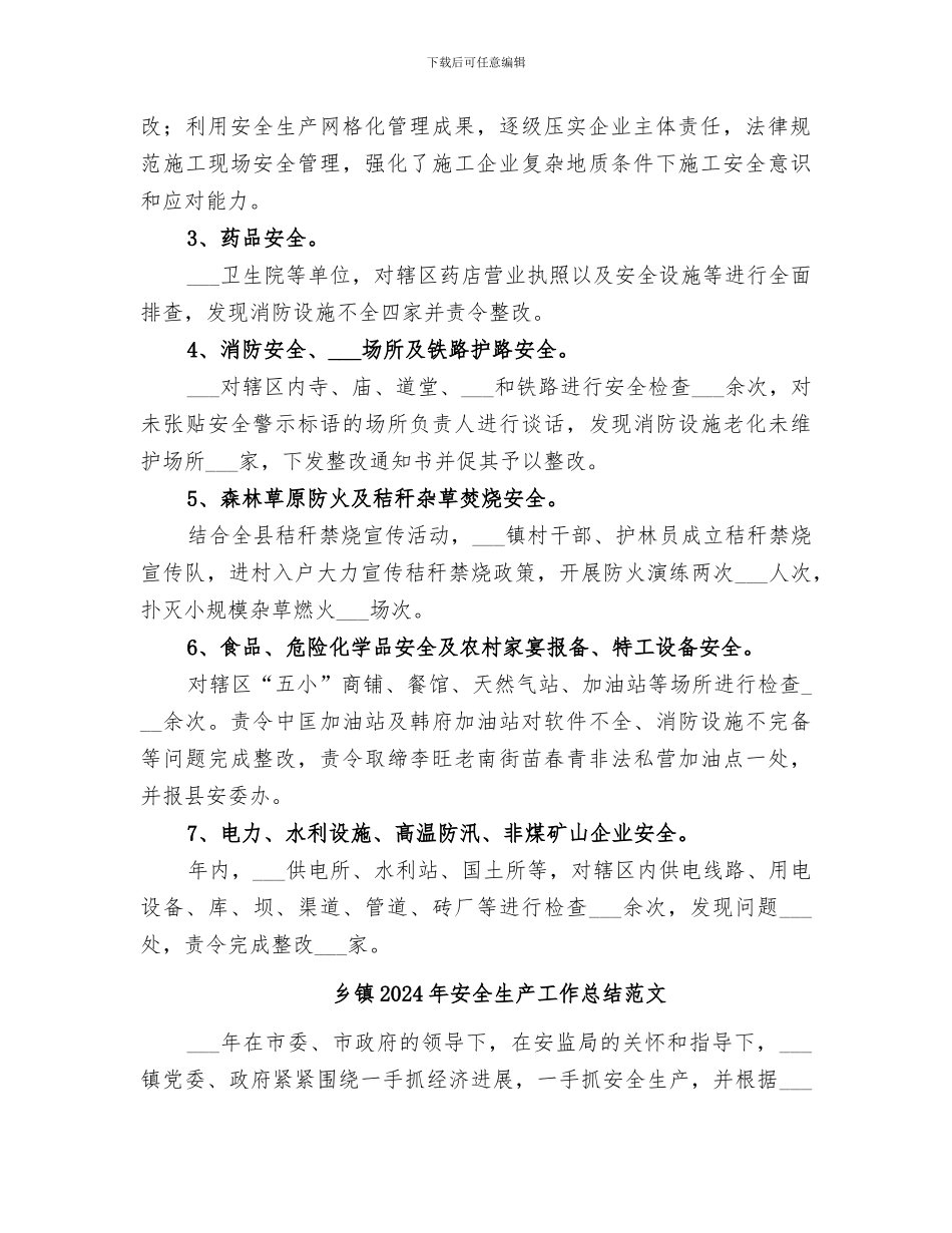 乡镇2024年安全生产工作总结_第2页