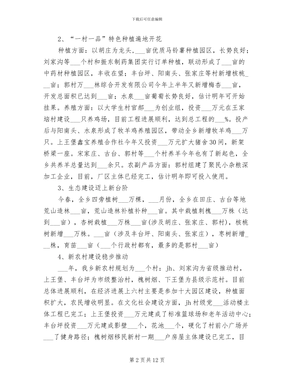 乡镇2024年工作总结暨2024年工作计划_第2页