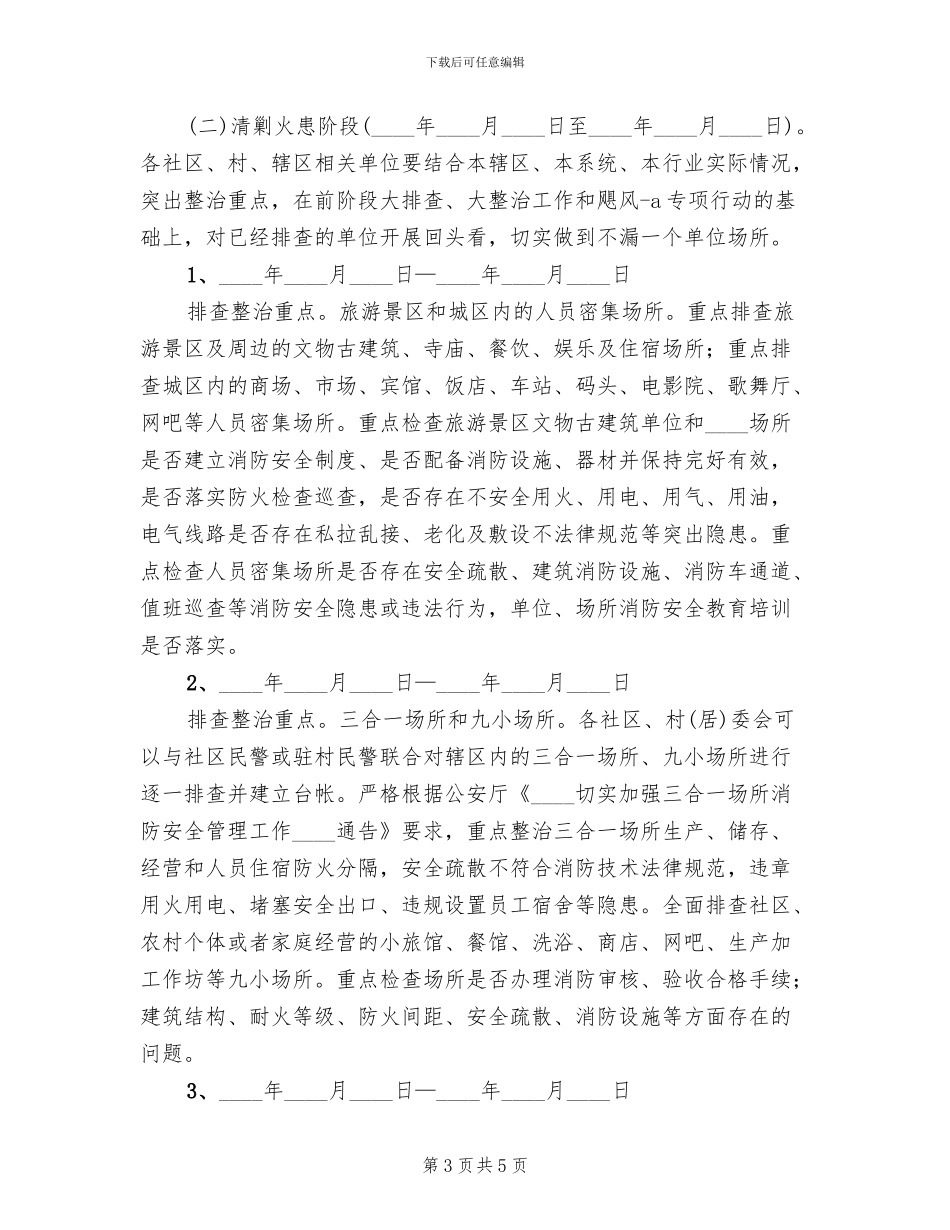 乡镇“清剿火患”战役工作实施方案范文_第3页