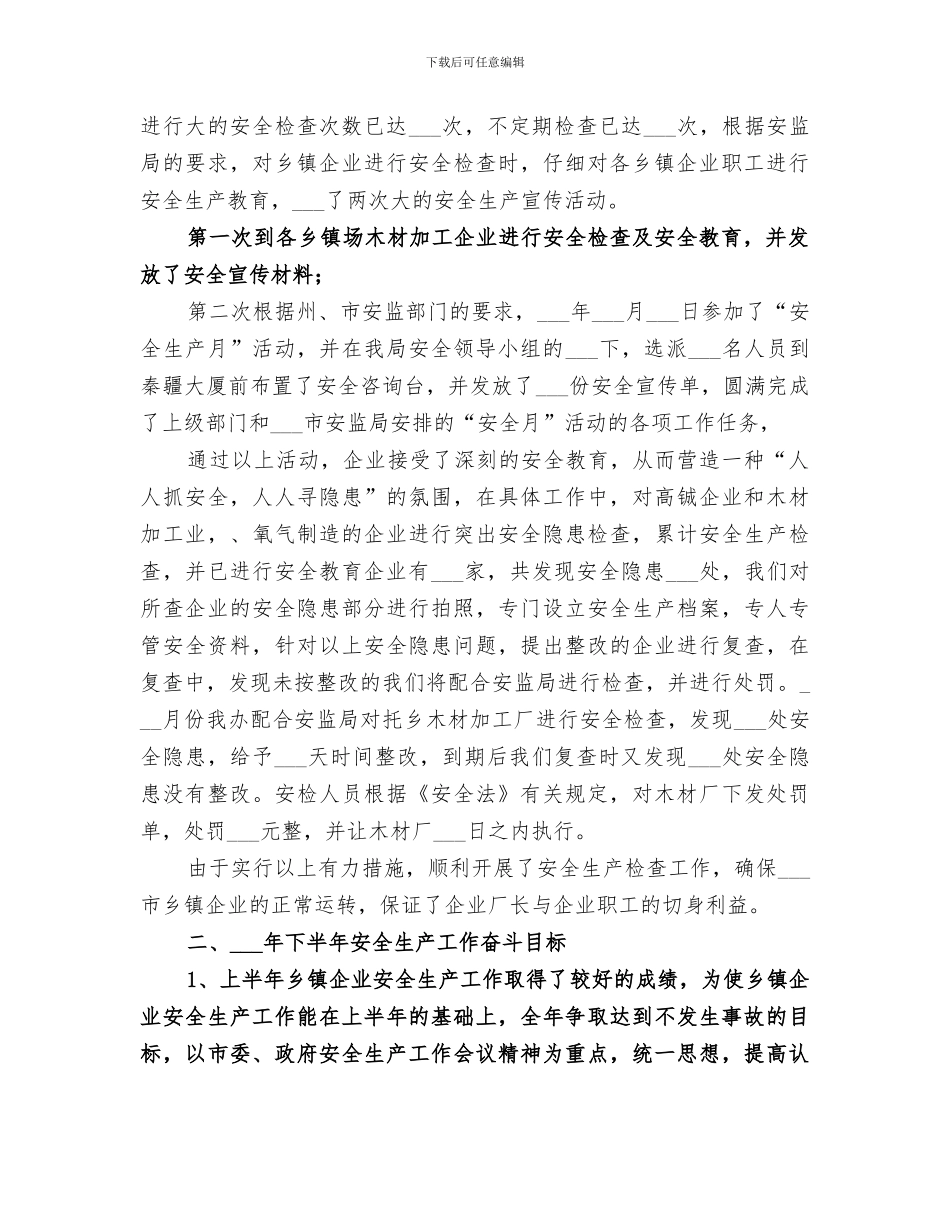 乡镇企业2024上半年安全生产工作总结_第2页