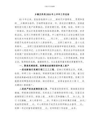 乡镇及科局2024年上半年工作总结