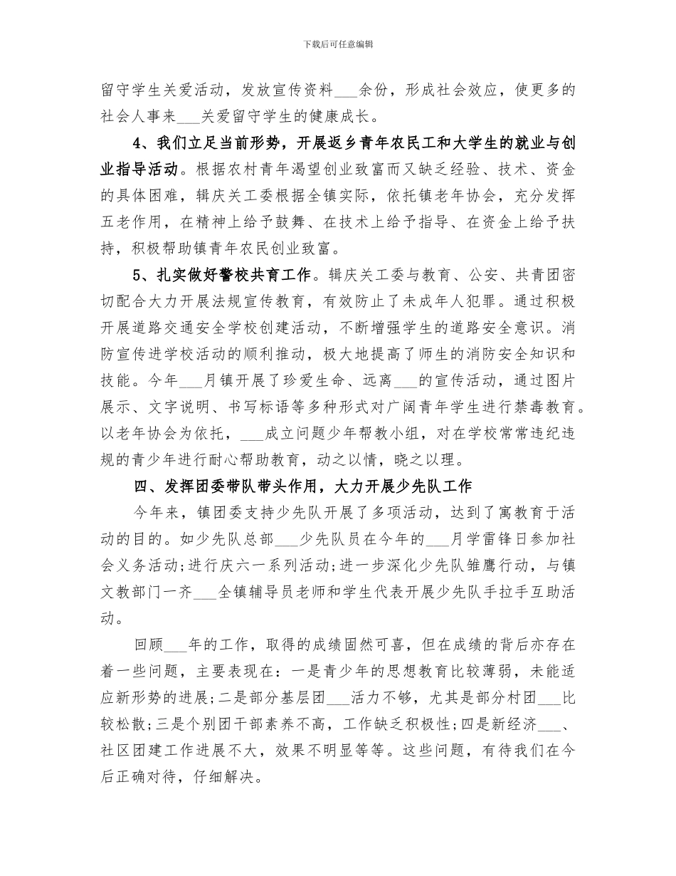 乡镇团委年终工作总结2024字_第3页