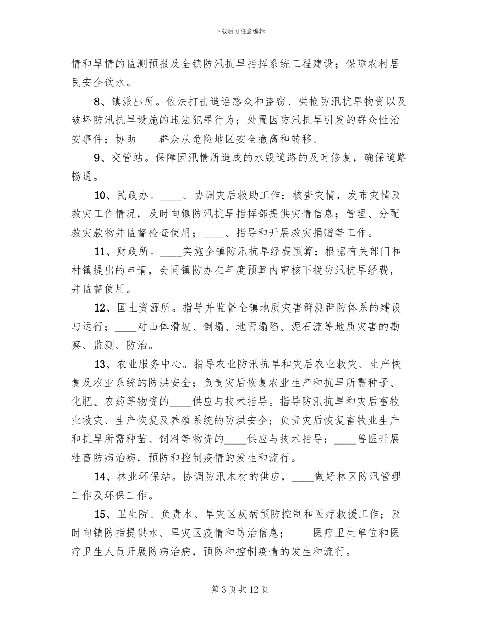 乡镇抗旱防汛应急预案(2篇)_第3页