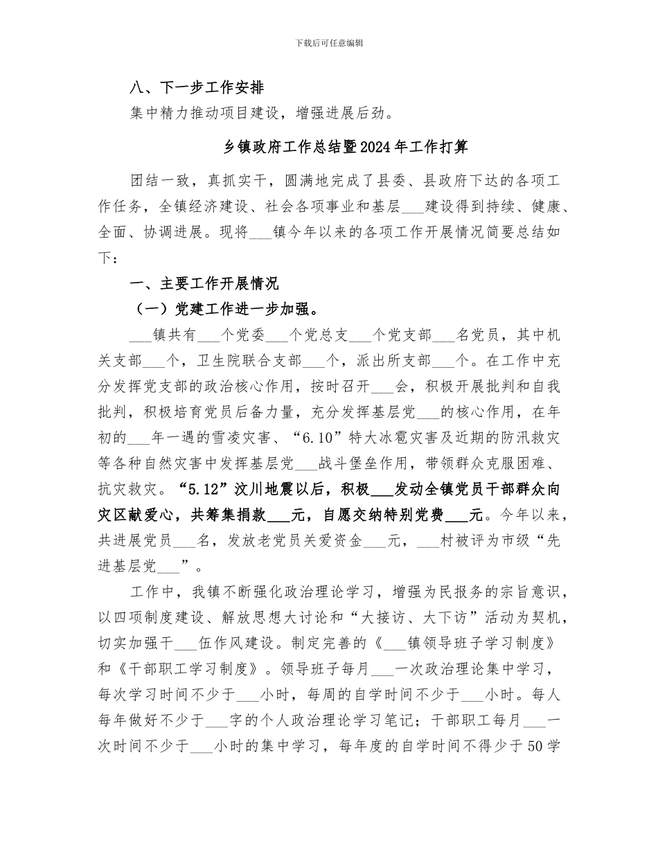 乡镇政府2024年终工作总结_第3页