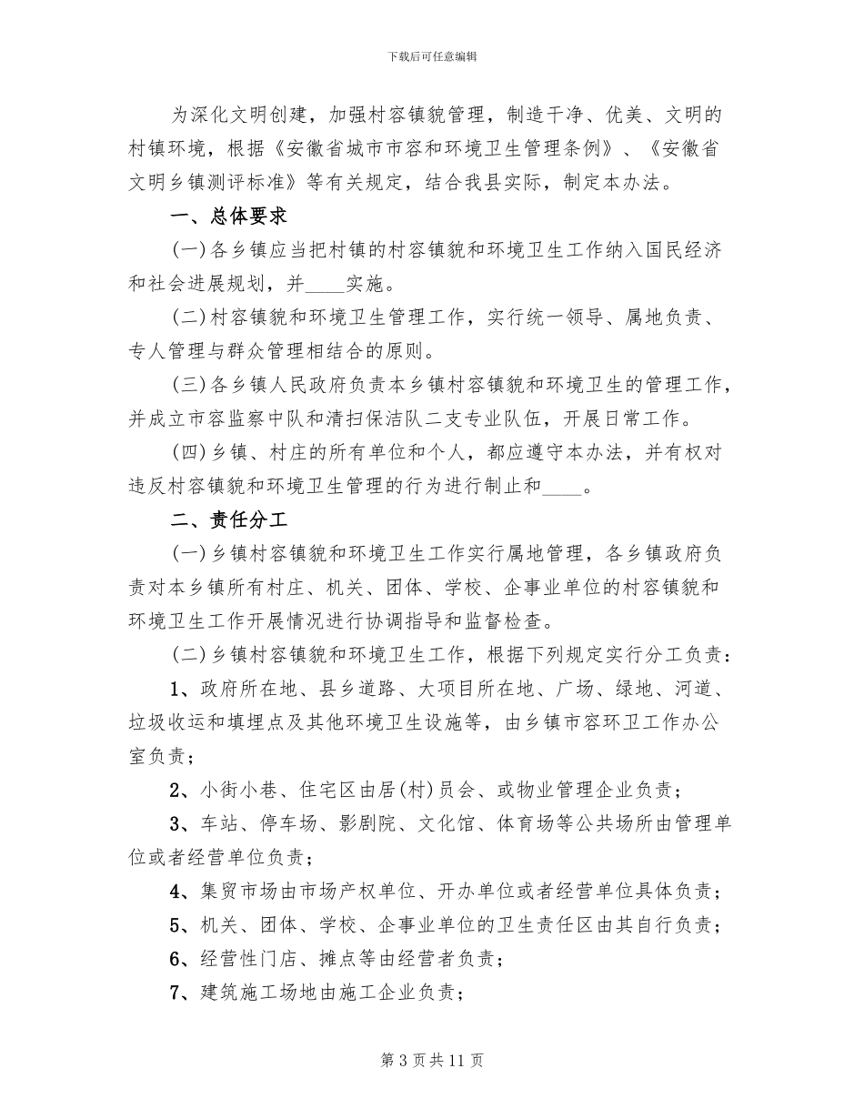 乡镇环境卫生整治方案范文_第3页