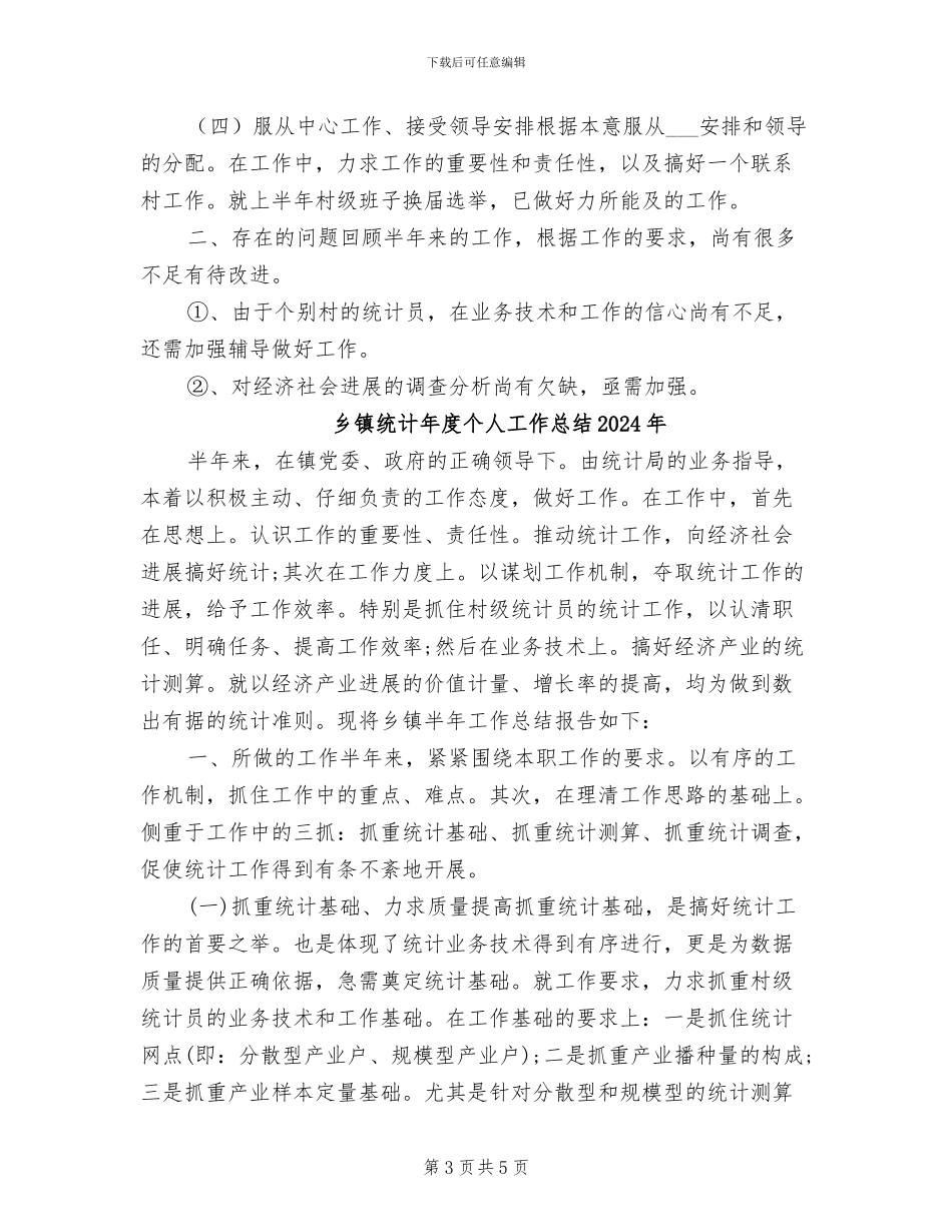 乡镇统计2024年终工作总结_第3页