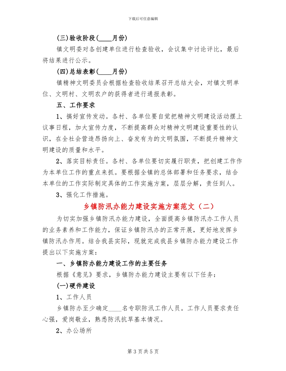 乡镇防汛办能力建设实施方案范文_第3页