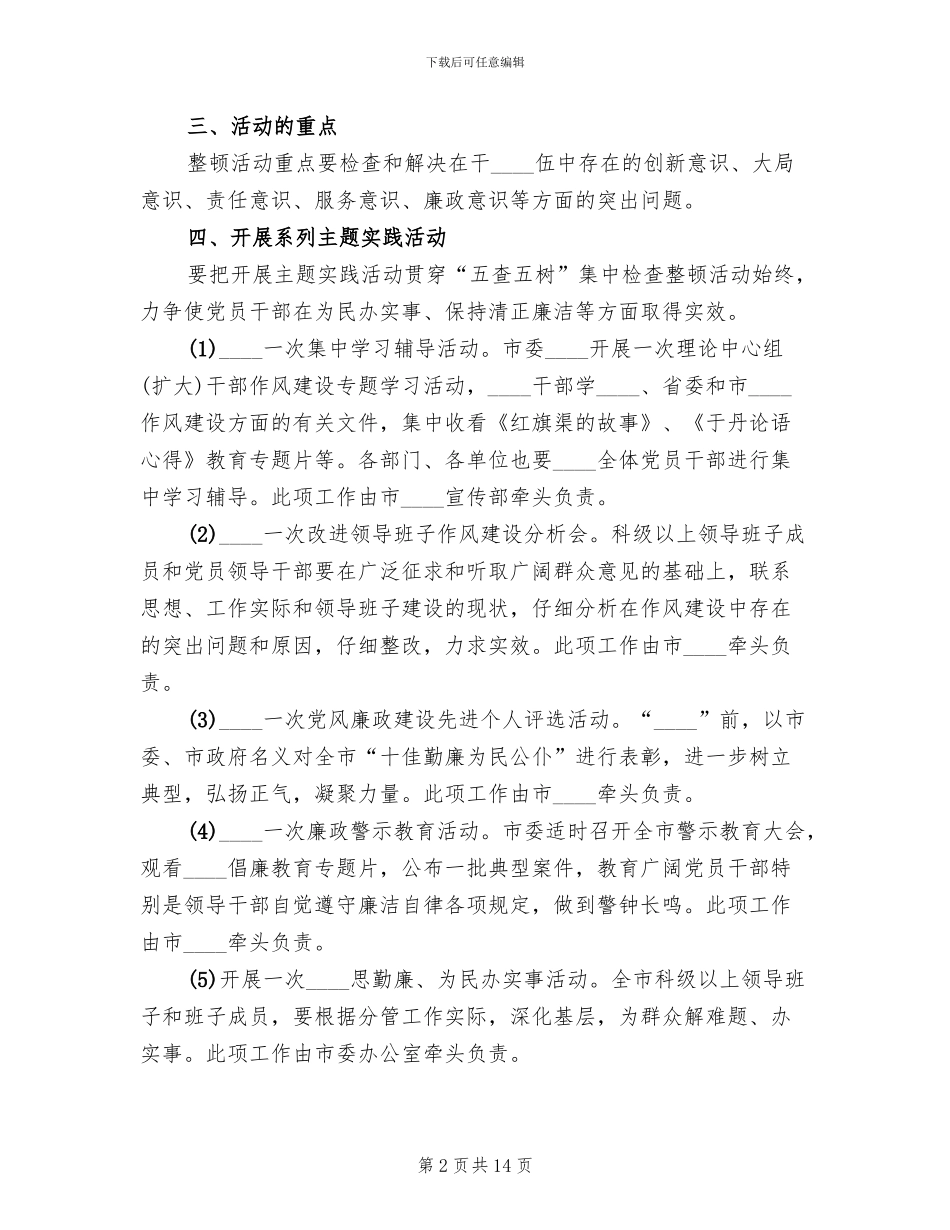 五查五树检查整顿活动实施方案_第2页