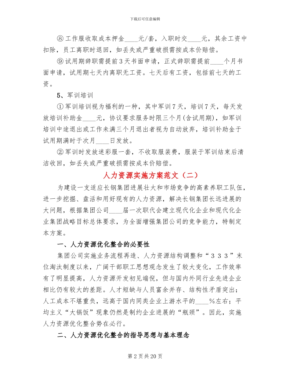 人力资源实施方案范文_第2页