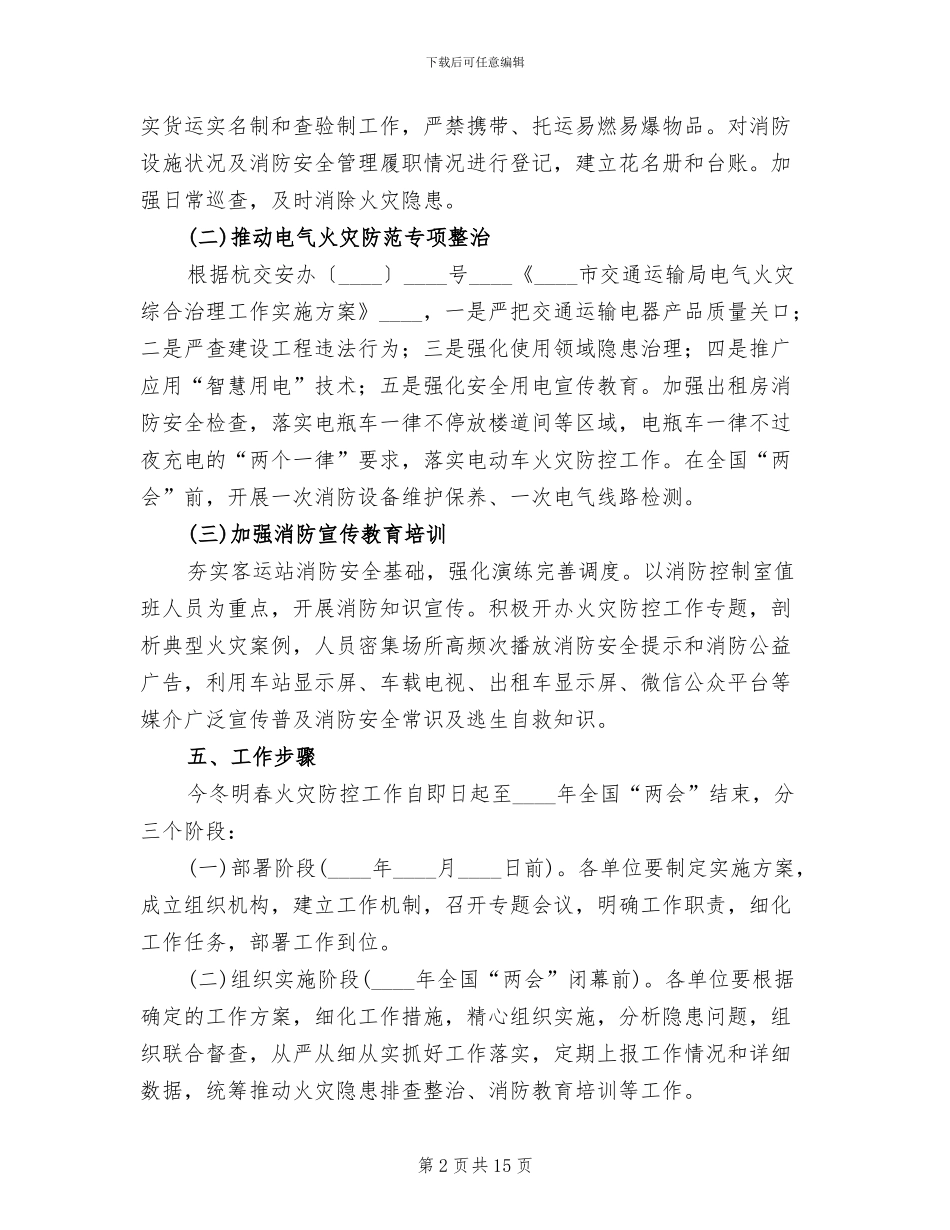 今冬明春火灾防控工作方案(4篇)_第2页