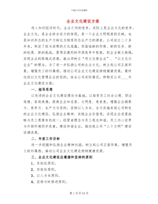 企业文化建设方案(8篇)