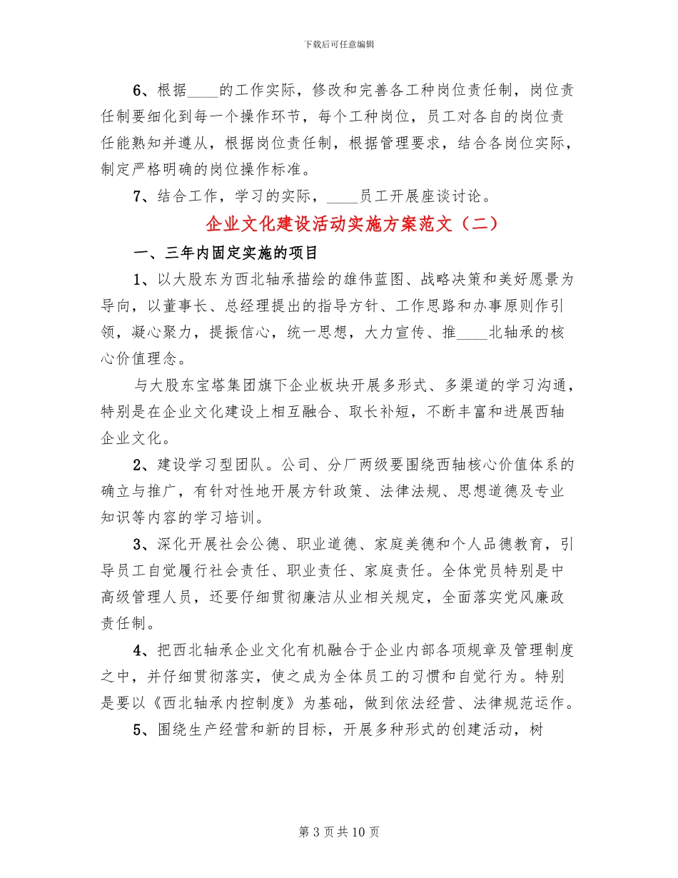 企业文化建设活动实施方案范文_第3页