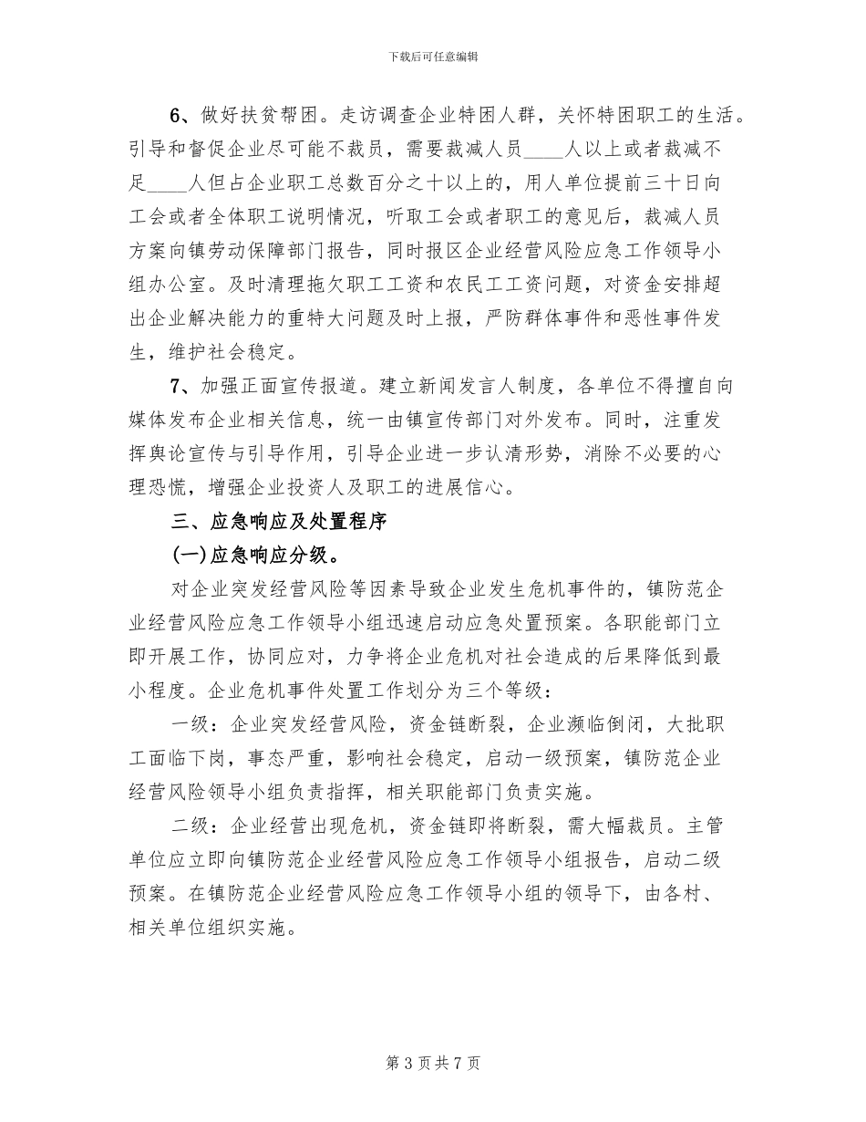 企业经营风险应急预案_第3页