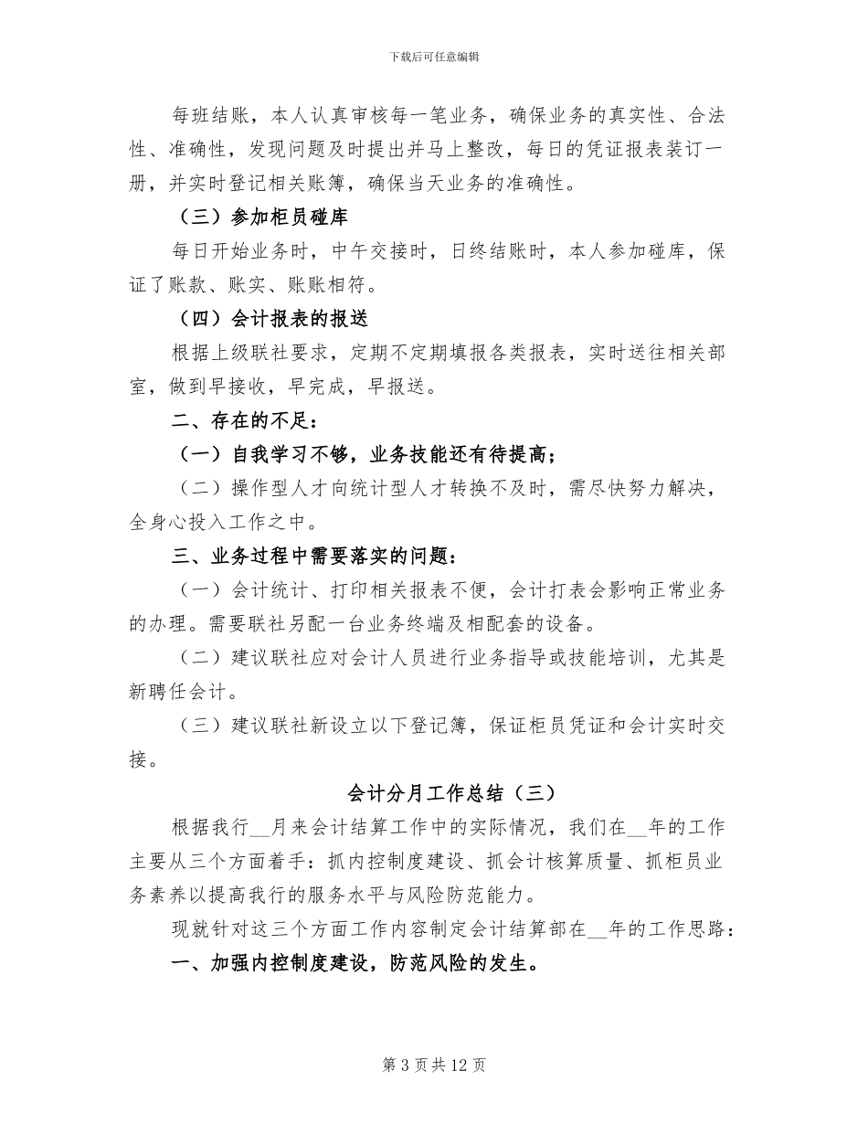 会计分月工作总结2024年_第3页