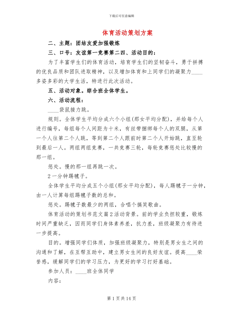 体育活动策划方案_第1页