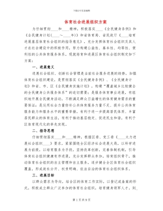 体育社会发展组织方案