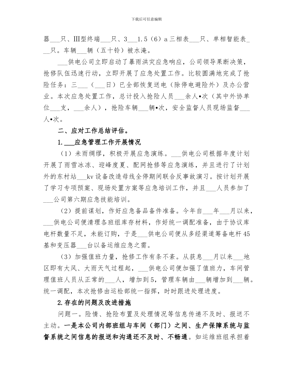 供电公司2024年突发事件总结评估报告_第2页