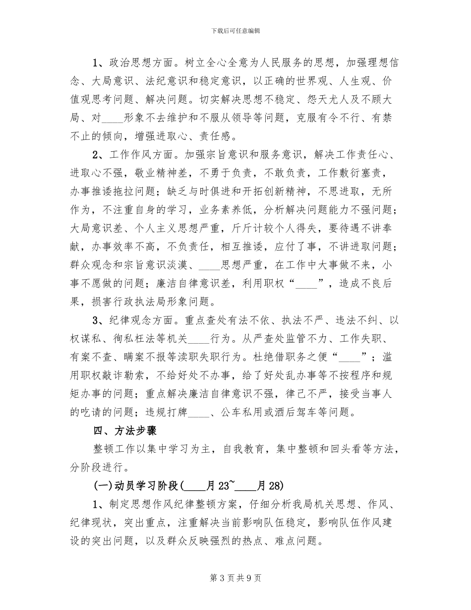 供电所思想作风纪律整顿活动实施方案_第3页