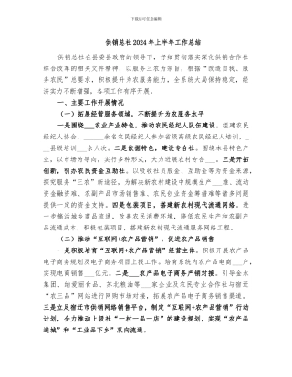 供销总社2024年上半年工作总结