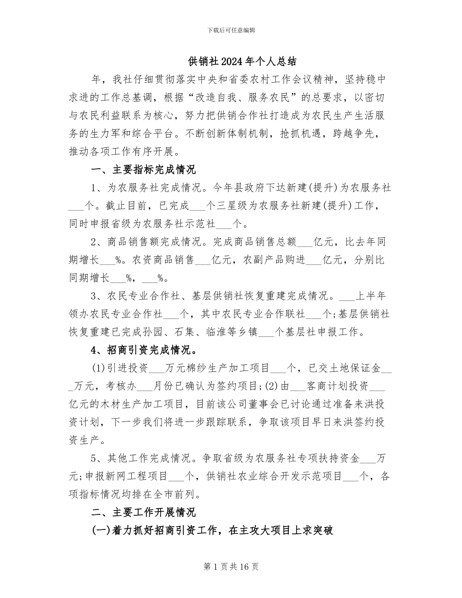 供销社2024年个人总结_第1页