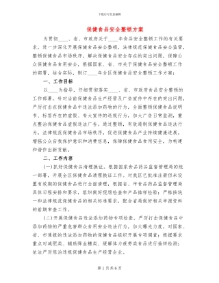 保健食品安全整顿方案