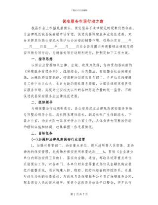 保安服务市场行动方案