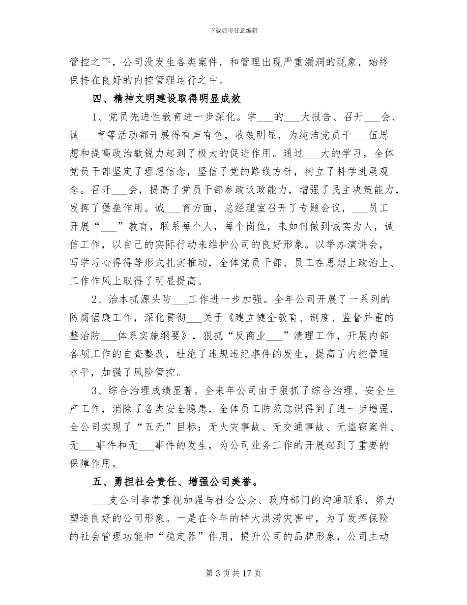 保险公司经理2024个人工作总结_第3页