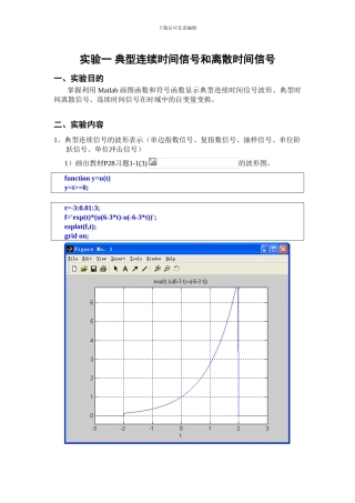 信号与系统Matlab实验作业