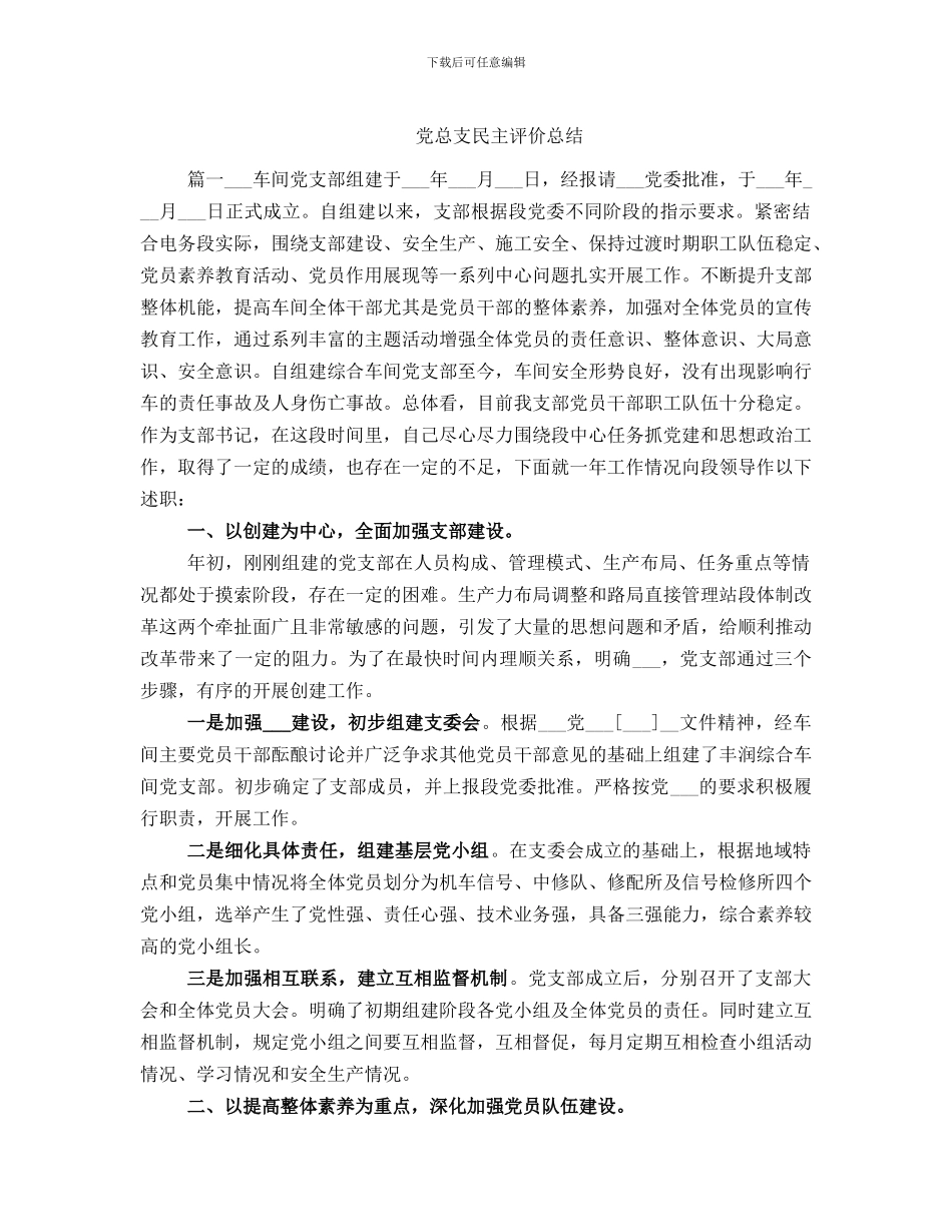 党总支民主评价总结_第1页