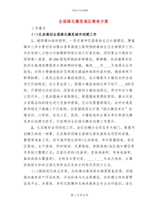 全国绿化模范城区建造方案